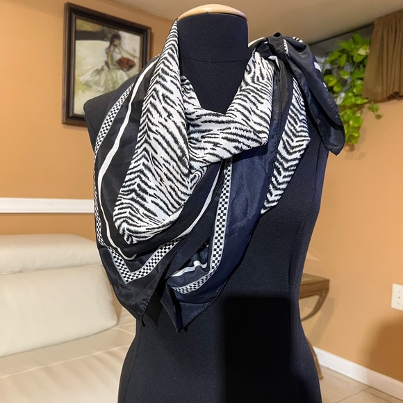 Zebra Print Silky polyester Scarf - Picture 1 of 5